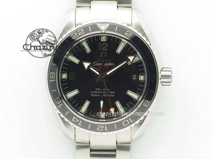 1224 Planet Ocean 600M ‘Tai Chi’ GMT 43.5mm VSF 1:1 Best Edition Black White Ceramic Bezel and Dial on SS Bracelet A8906 Super Clone Durable 7732